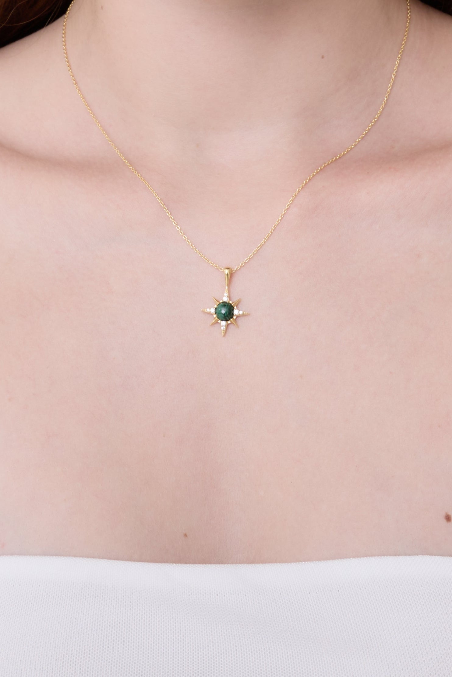 Near the stars Necklace - Malachite