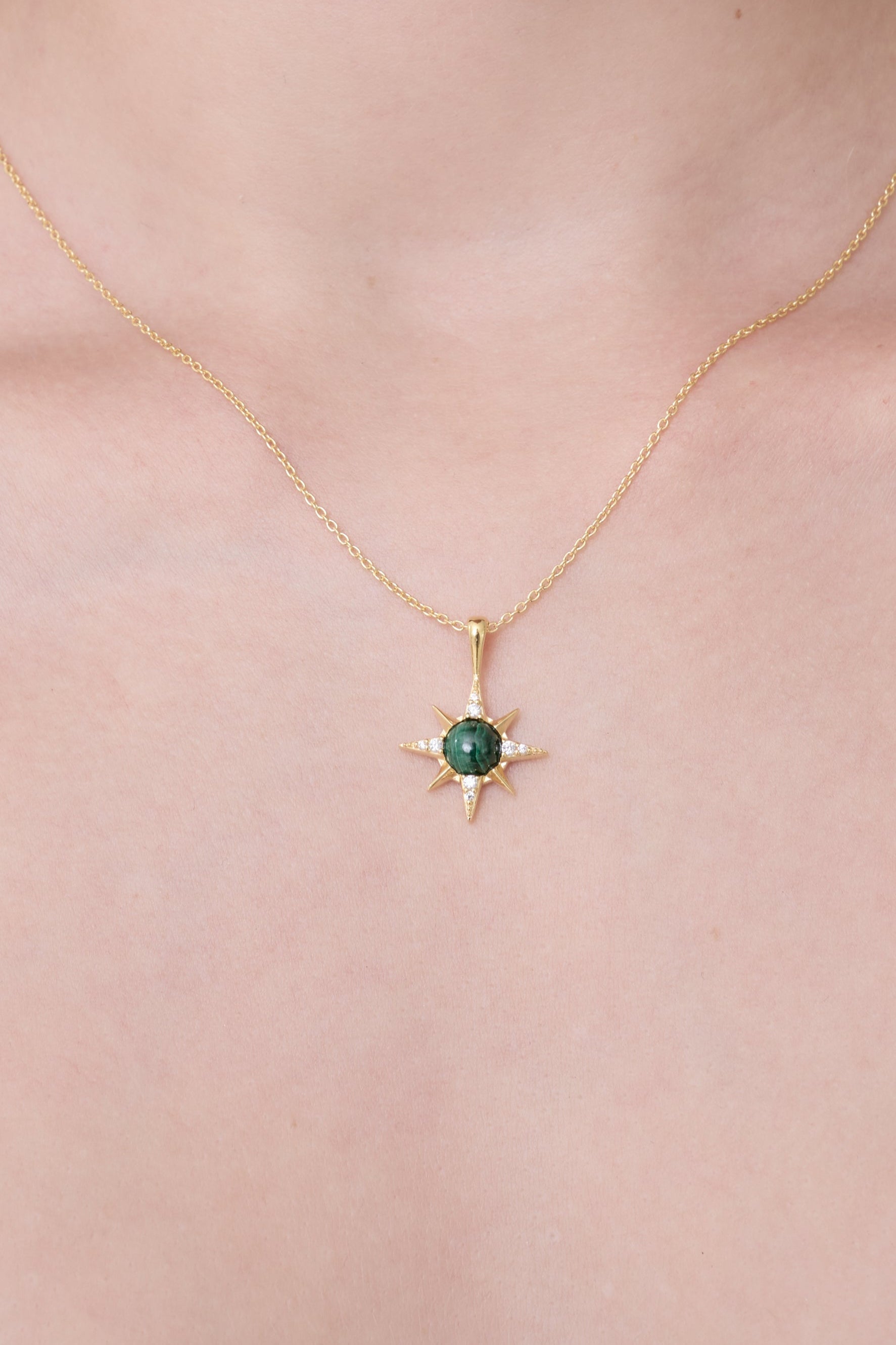 Near the stars Necklace - Malachite