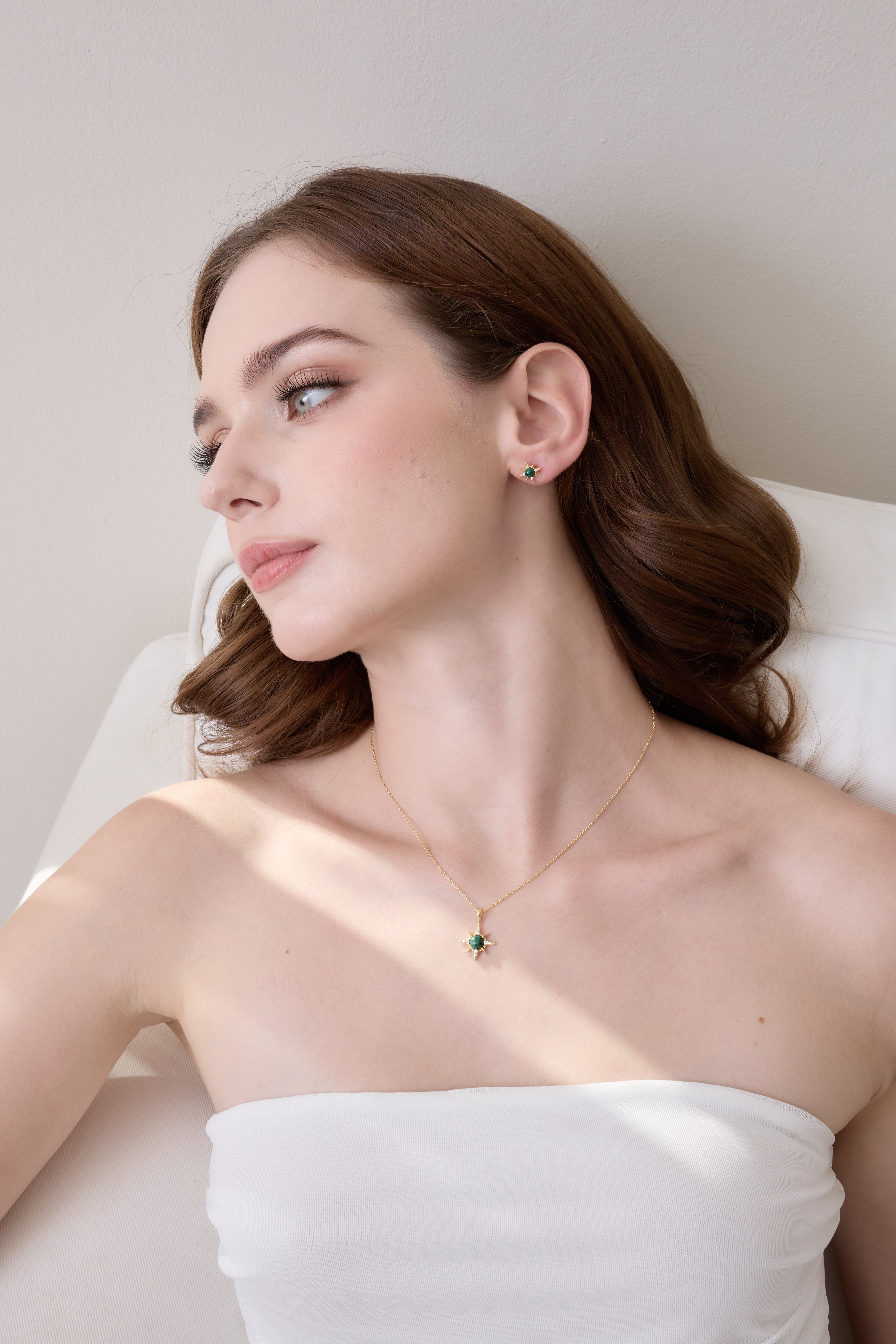 Near the stars Earrings - Malachite