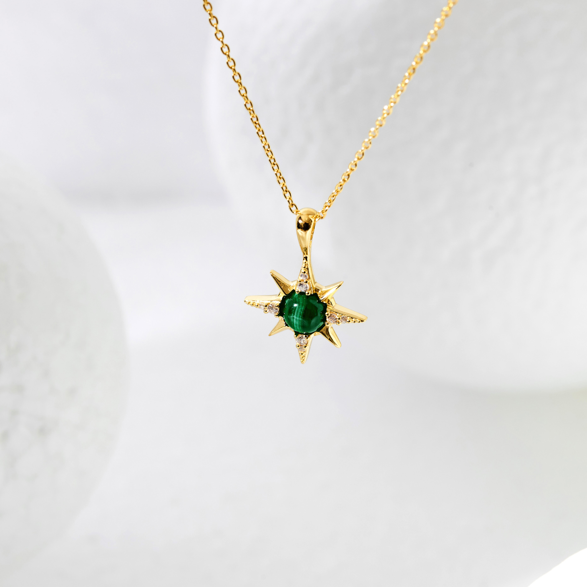 Near the stars Necklace - Malachite
