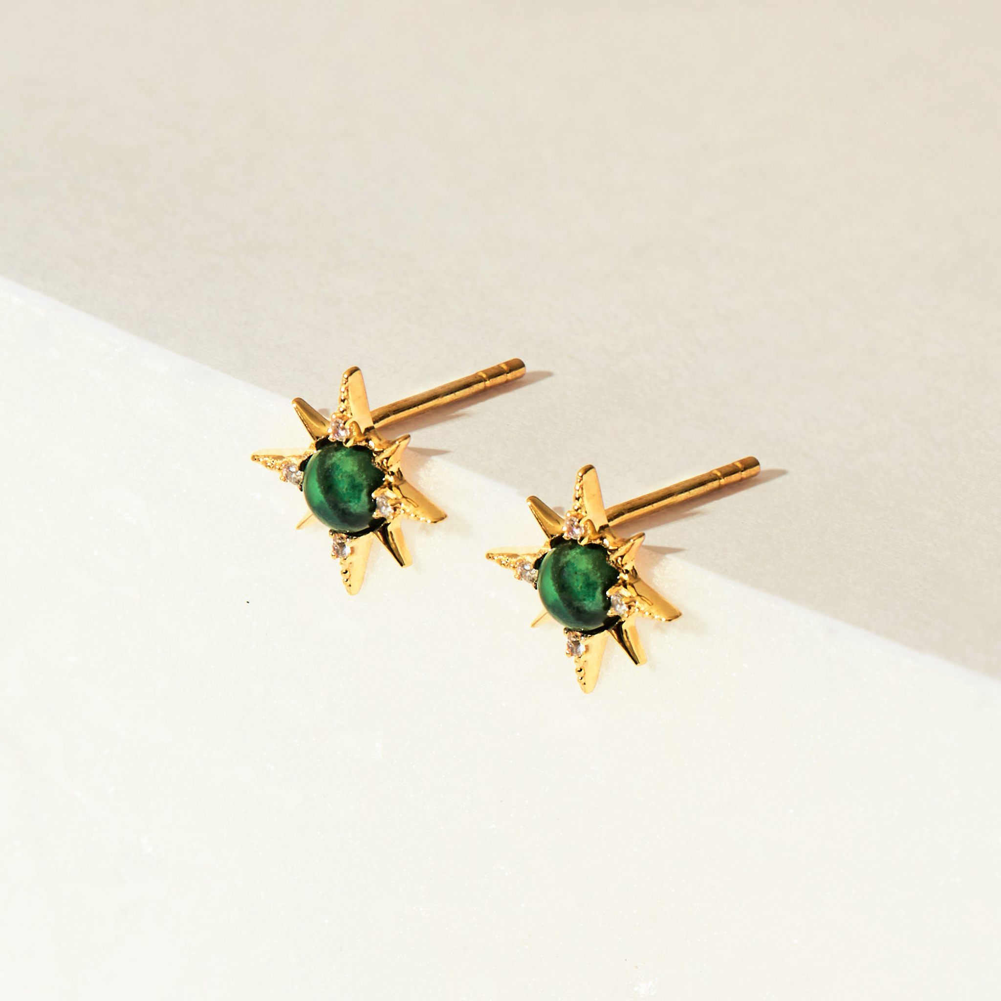 Near the stars Earrings - Malachite