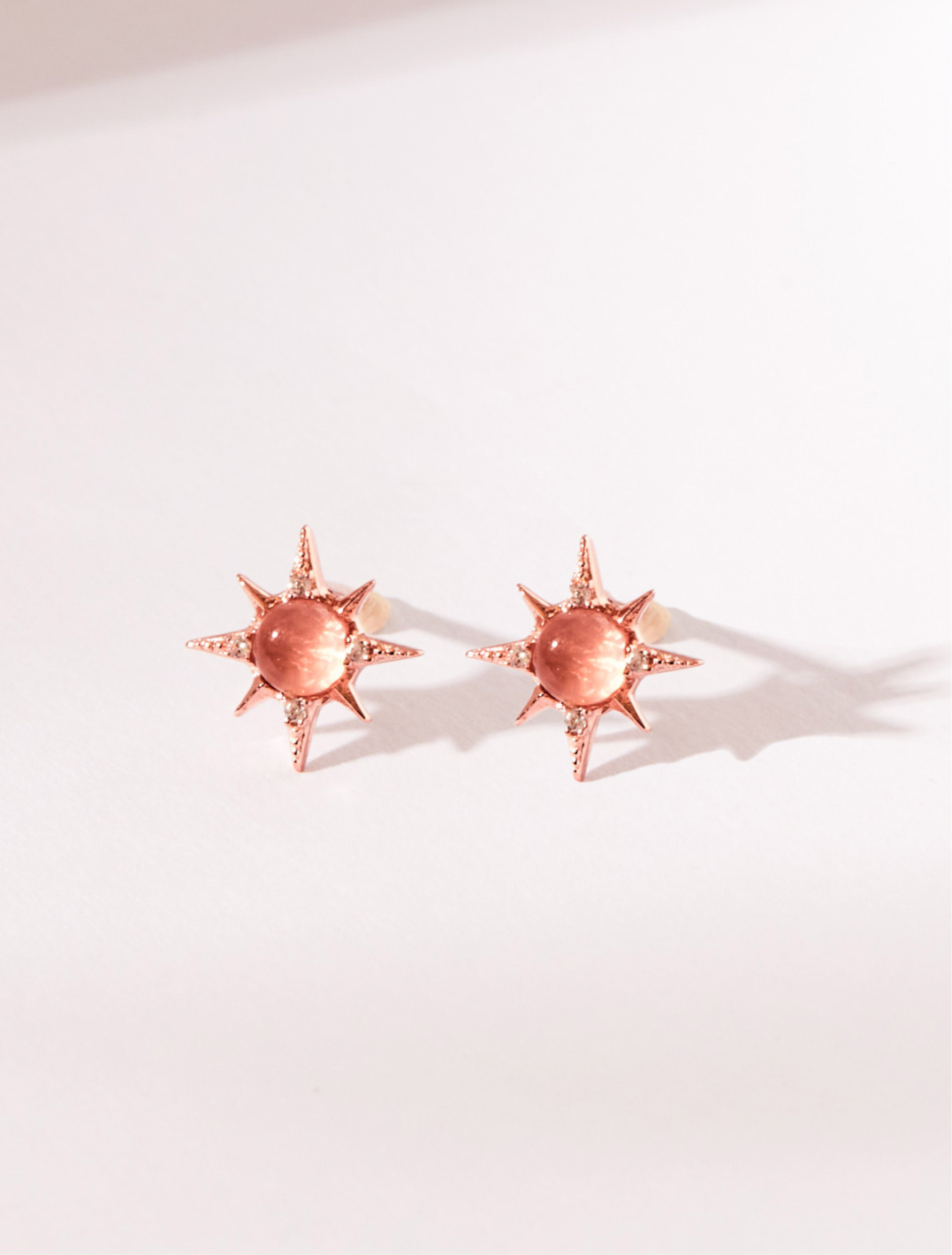 Near the stars Earrings - Rose Quartz