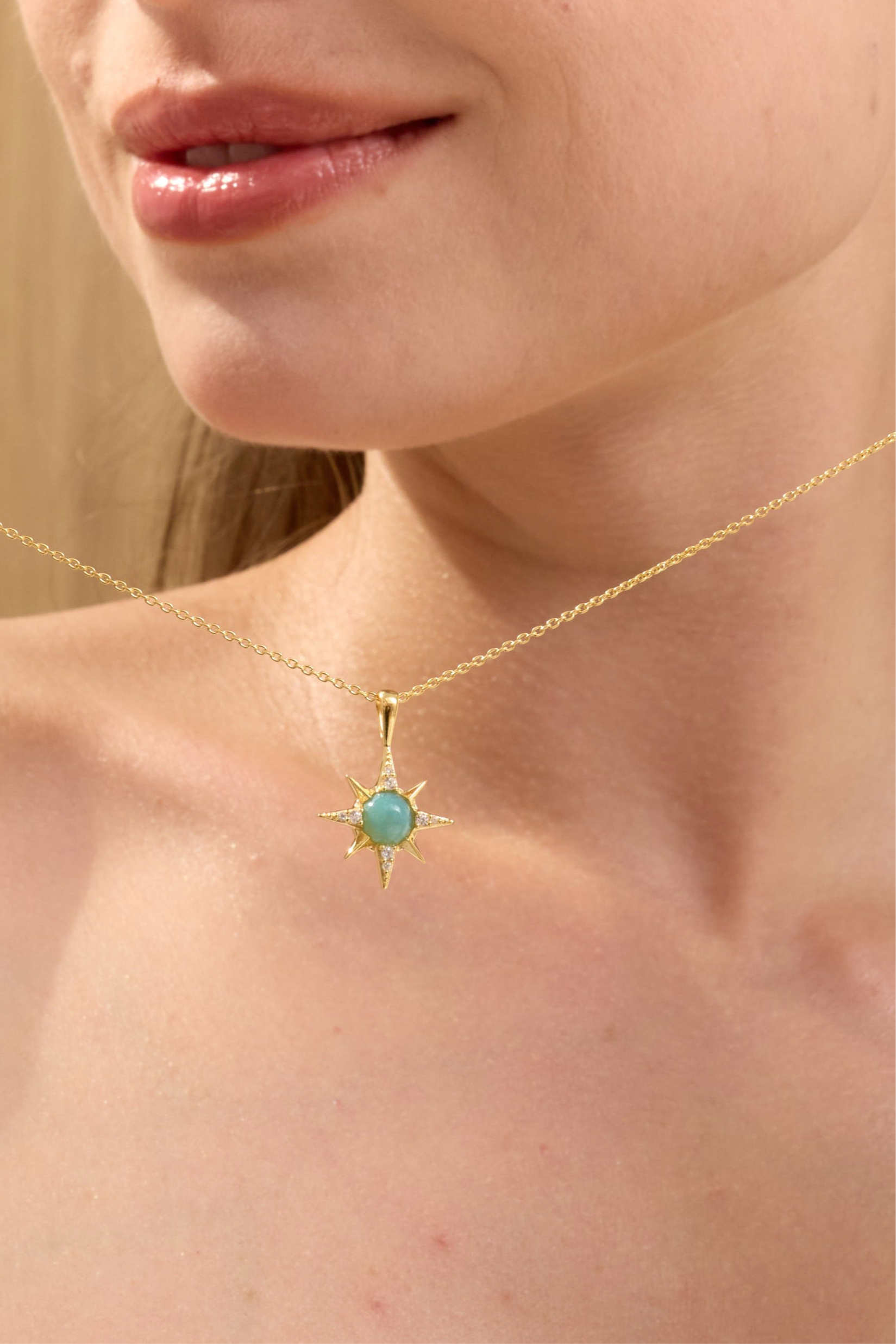 Near the stars Necklace - Blue Opal