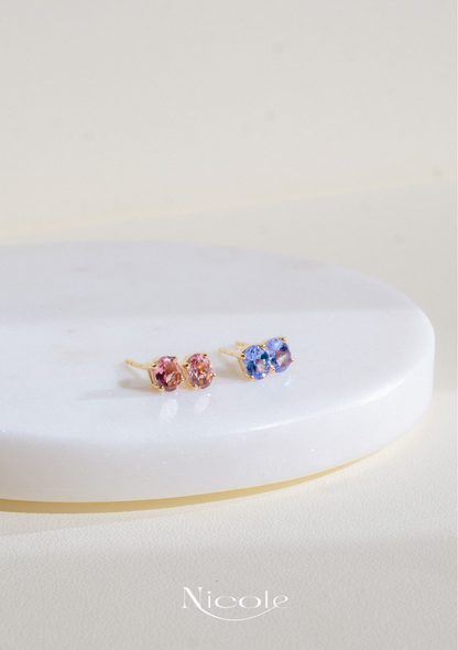 Tanzanite stud Earrings