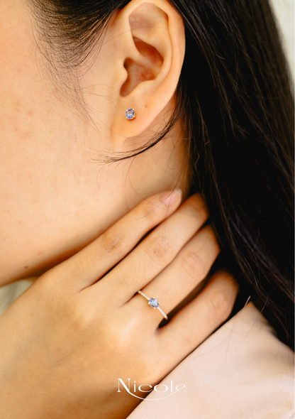 Tanzanite stud Earrings