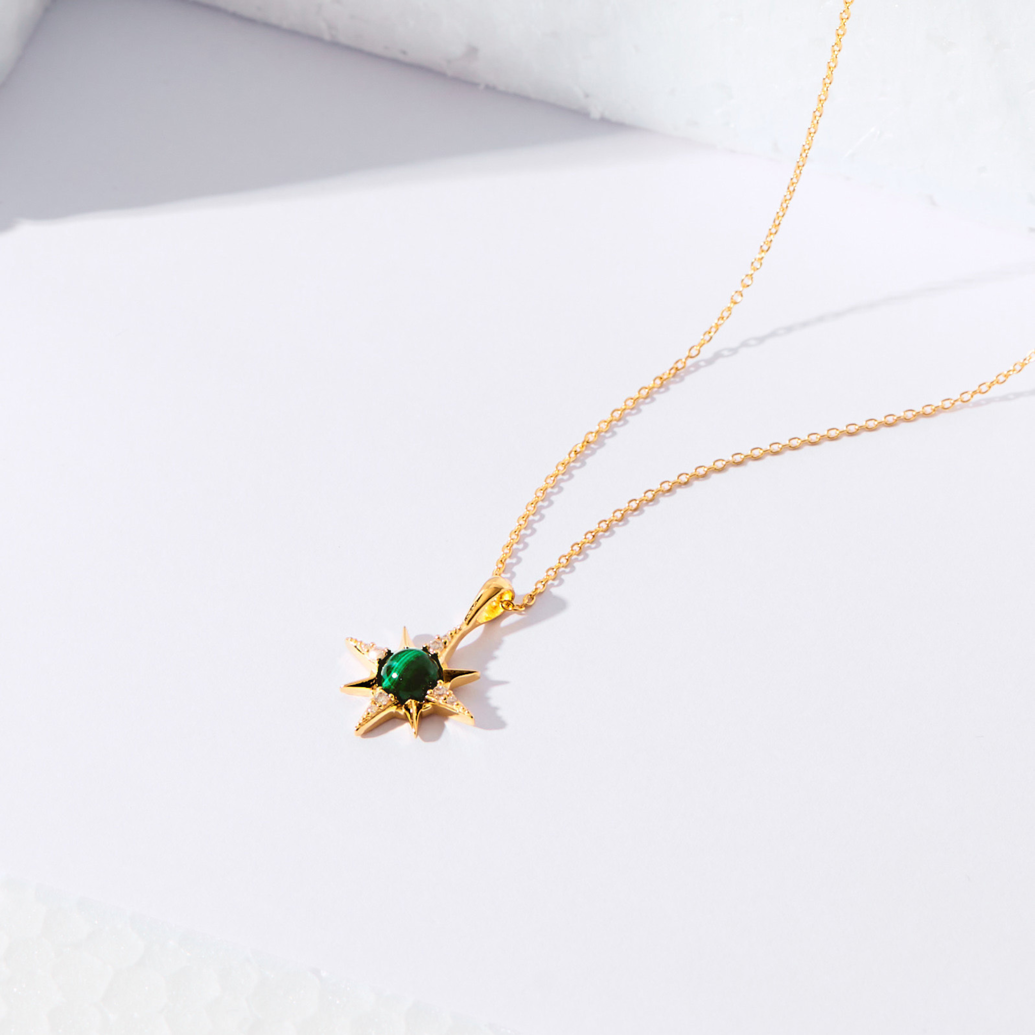Near the stars Necklace - Malachite