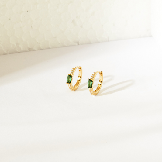 Vert Earrings - Green Quartz