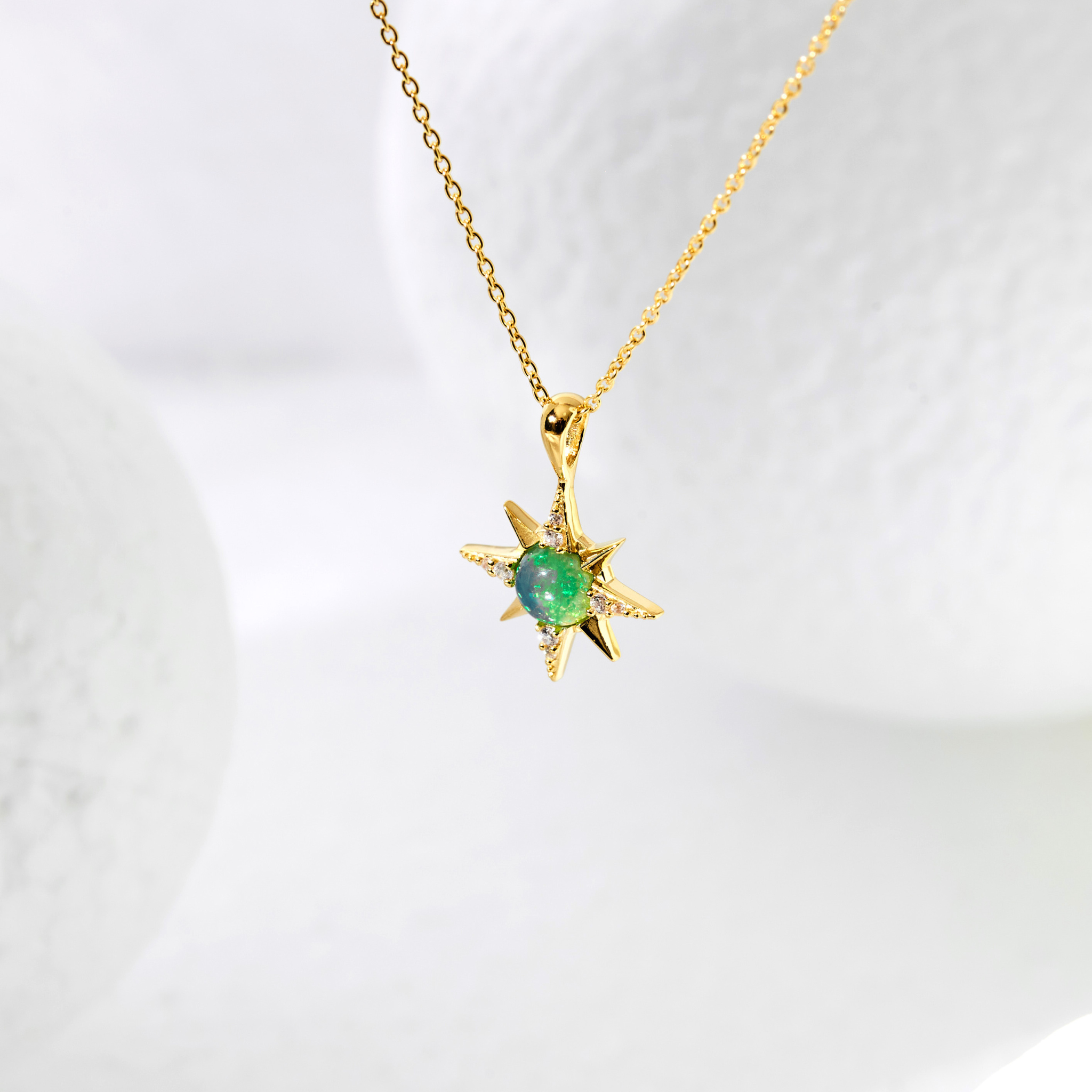 Near the stars Necklace - Blue Opal