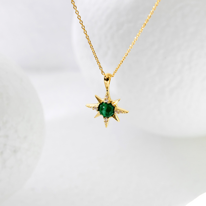 Near the stars Necklace - Malachite