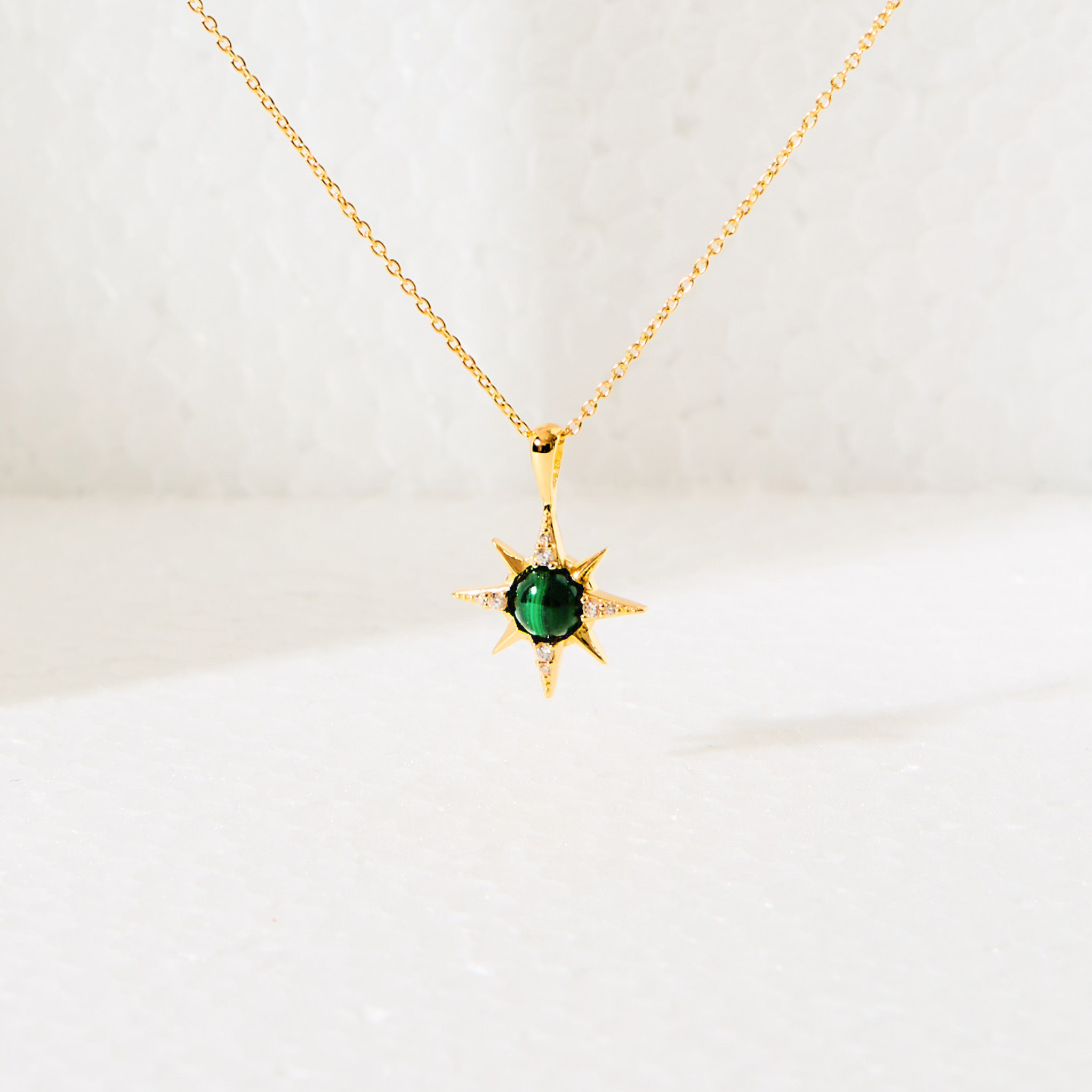 Near the stars Necklace - Malachite