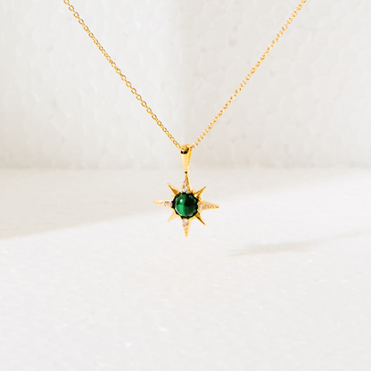 Near the stars Necklace - Malachite