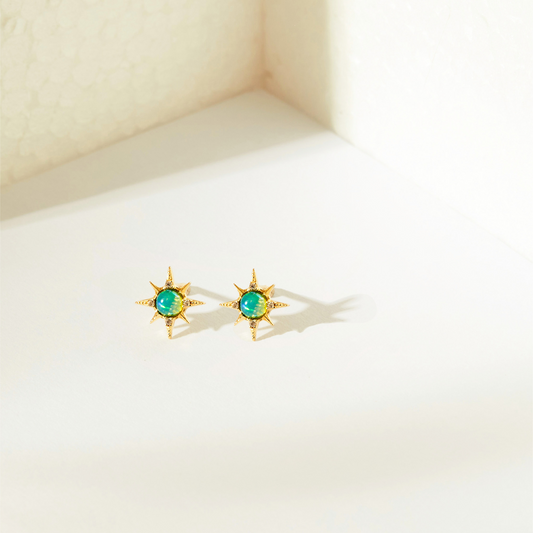 Near the stars Earrings - Blue Opal