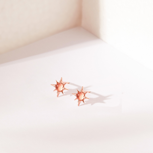 Near the stars Earrings - Rose Quartz