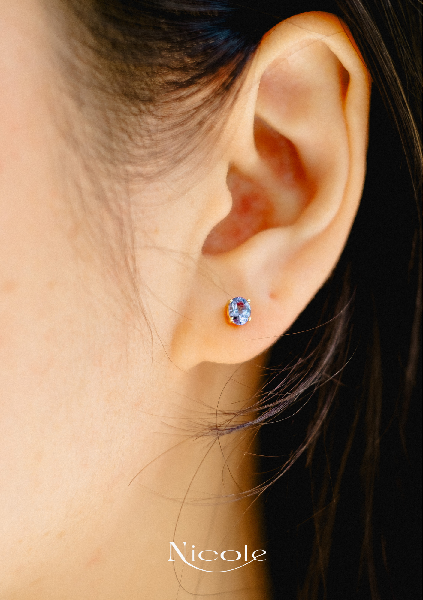 Tanzanite stud Earrings