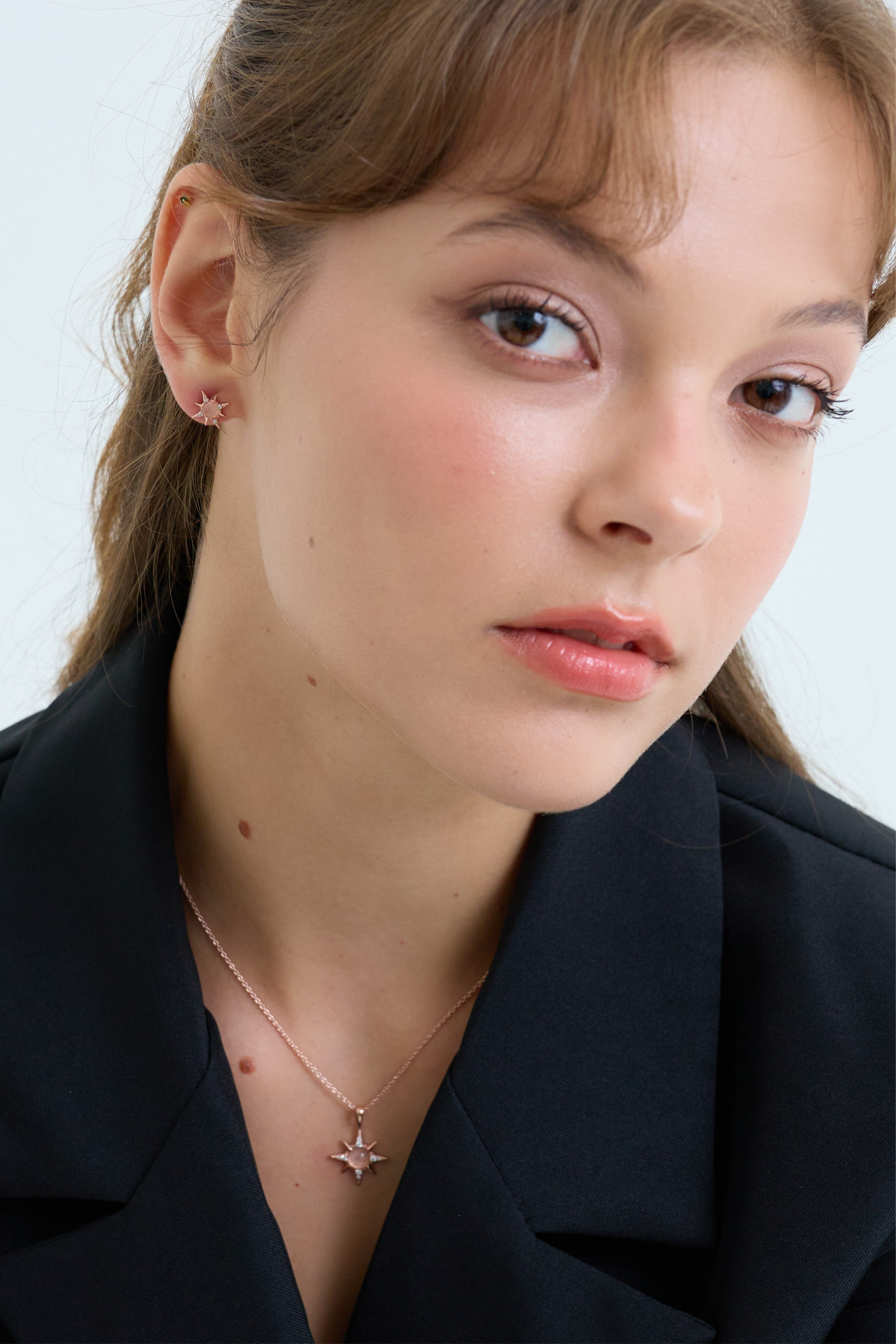 Near the stars Necklace - Rose Quartz