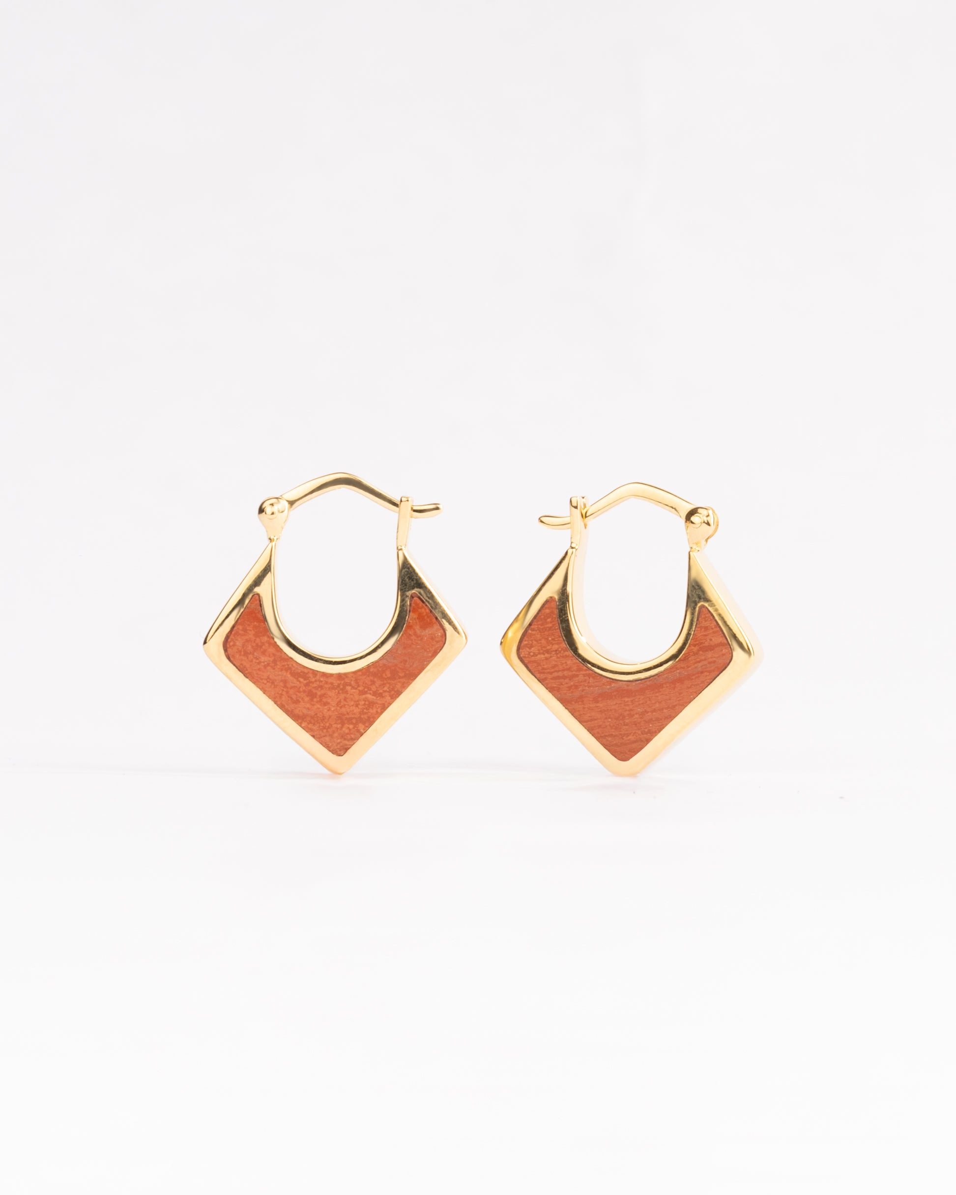 Lunar Earrings - Red Jasper